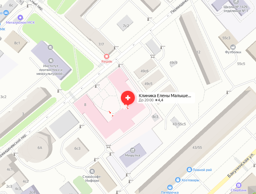 Яндекс.Бизнес – пример на карте